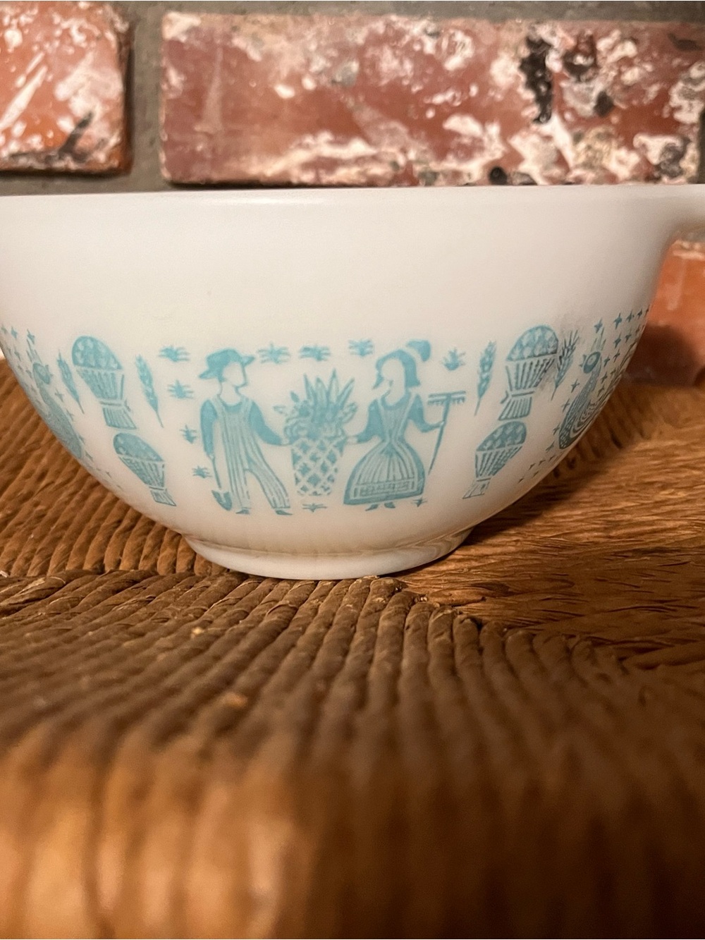Rare Butterprint Amish Pyrex Decorative Bowl - Home Art